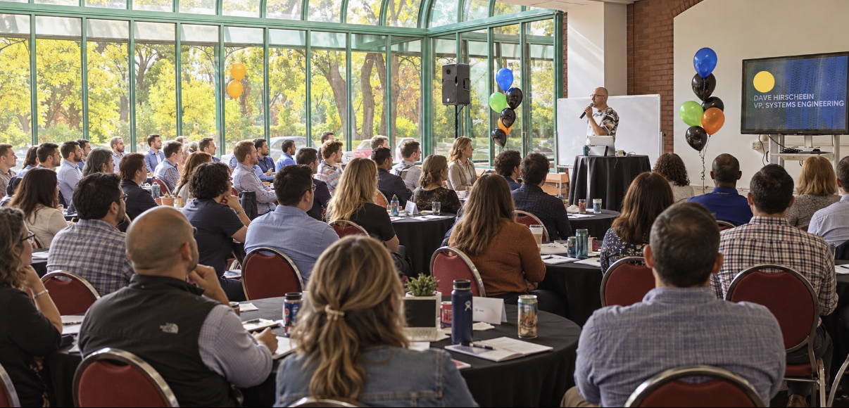 Dave Hirschbein speaking to an audience at a leadership event